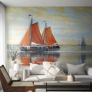 Papier Peint Autocollant Deluxe Sticker - He, navigue, marin - Voilier, Mer, Paysage - 350x256 cm