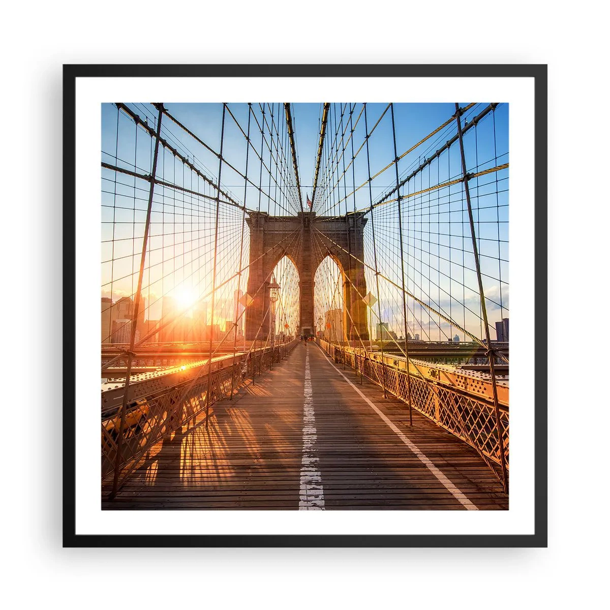 Affiche dans un cadre noir - Poster - Sur le pont d'or - 60x60 cm