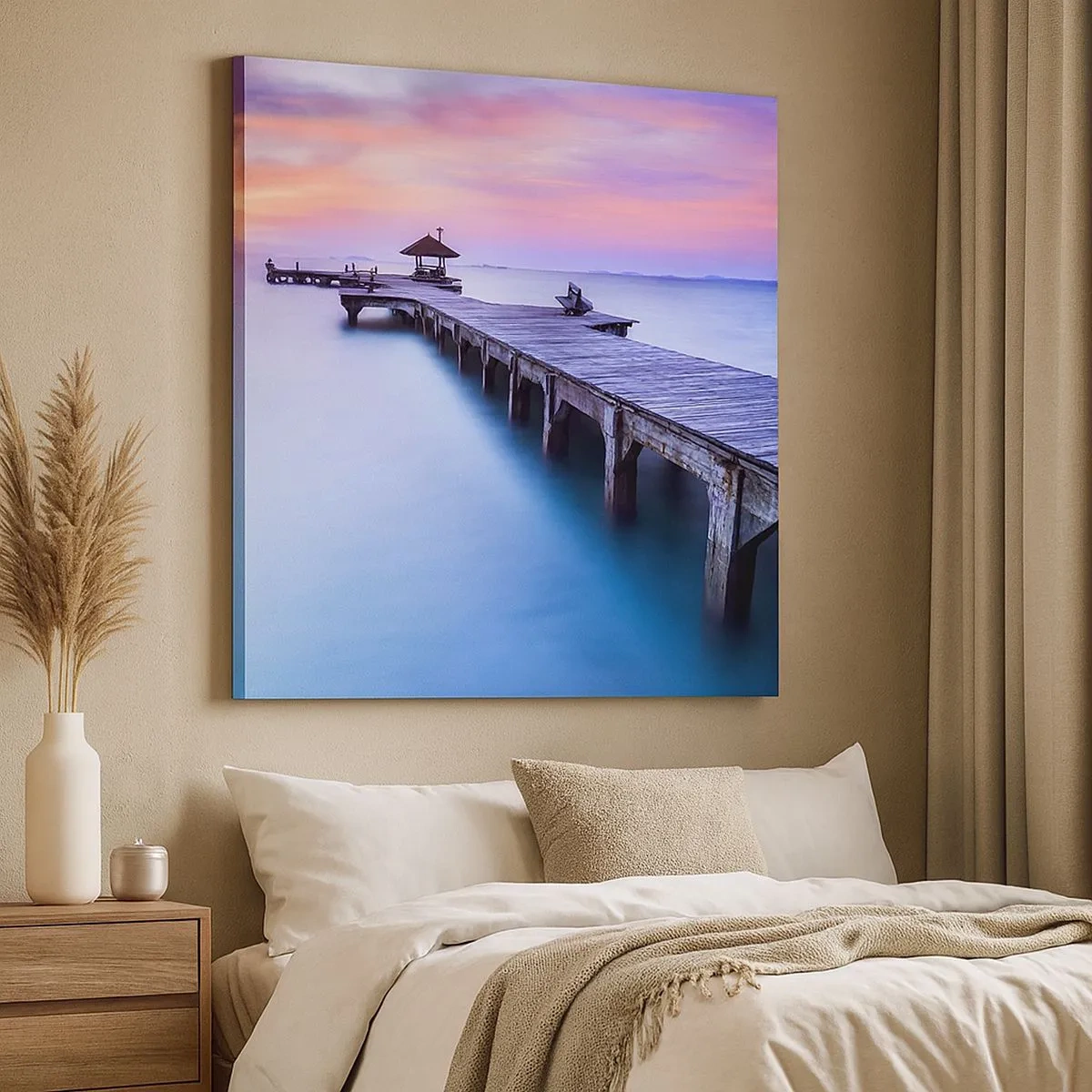 Impression sur toile - Image sur toile - Une mer de calme jusqu'à l'horizon - 30x30 cm