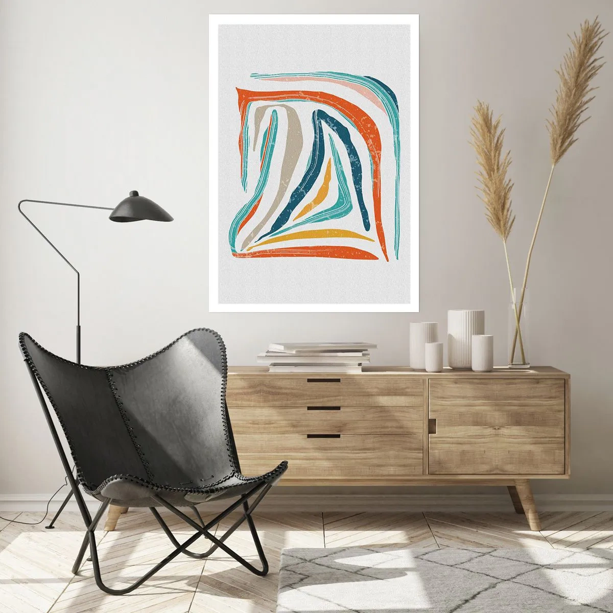 Affiche - Poster - Abstraction avec un sourire amical - 30x40 cm