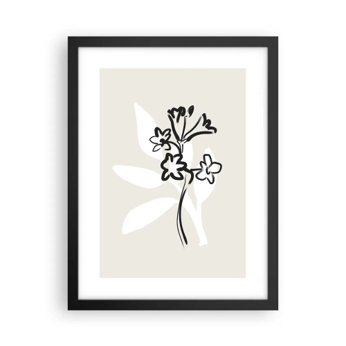 Affiche dans un cadre noir - Poster - Esquisse pour l'herbier - 30x40 cm