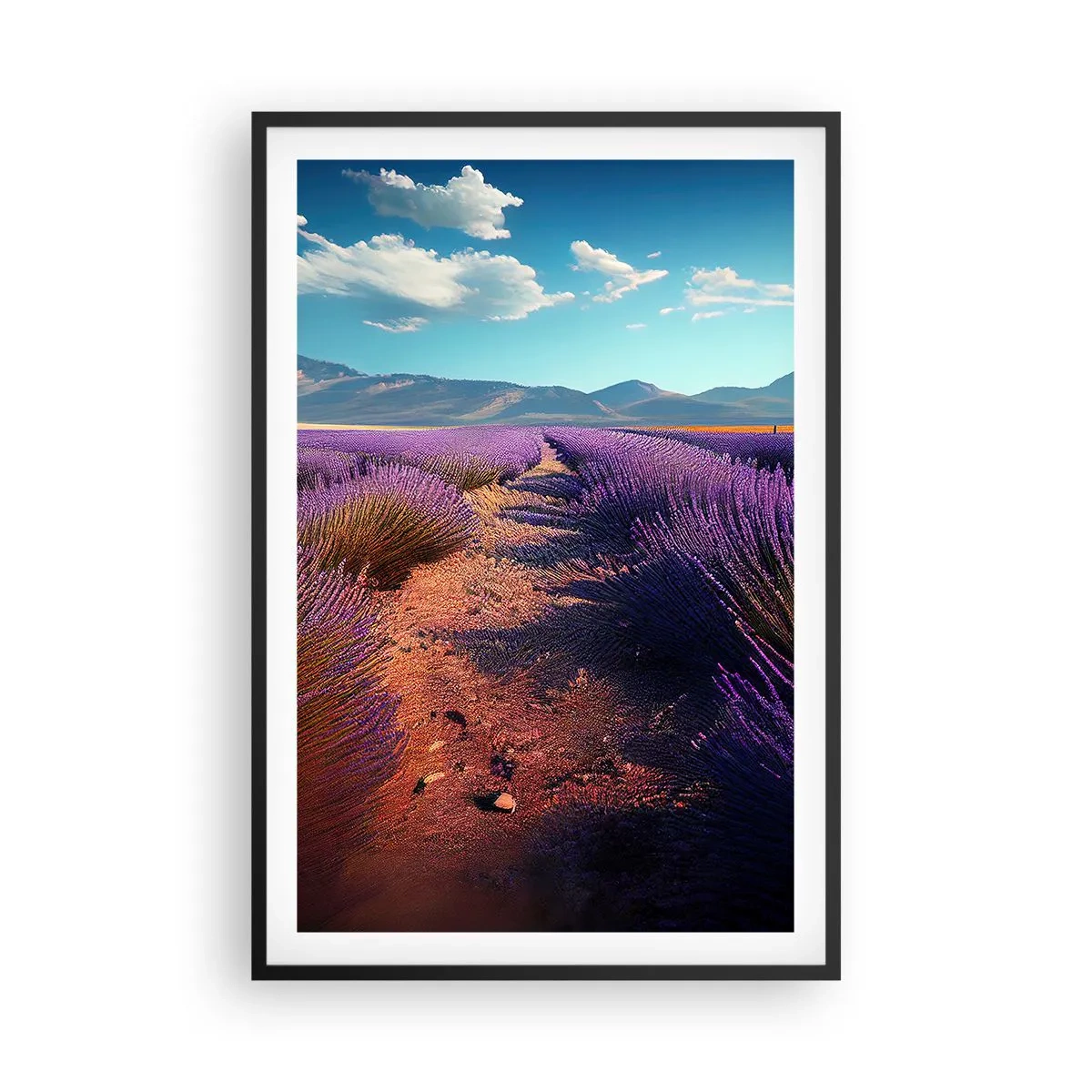 Affiche dans un cadre noir - Poster - Champs parfumés - 61x91 cm