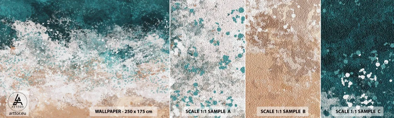 Échantillon De Papier Peint Standard Eco - Histoires de la mer - Eau, Plage, Mer - 100x30 cm