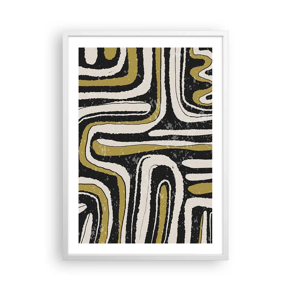 Affiche dans un cadre blanc - Poster - Composition : routes et ruelles - 50x70 cm