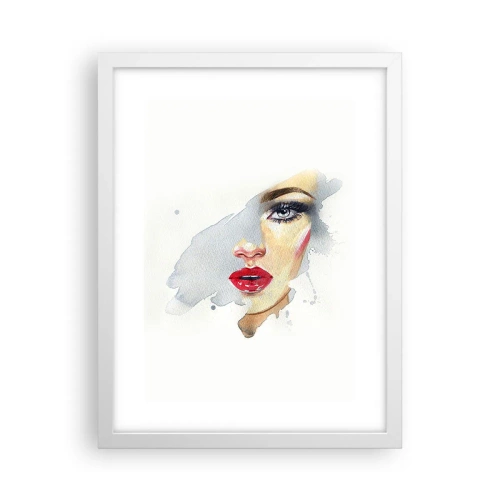 Affiche dans un cadre blanc - Poster - Reflet dans une goutte d'eau - 30x40 cm