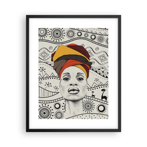 Affiche dans un cadre noir - Poster - Portrait Africain - 40x50 cm