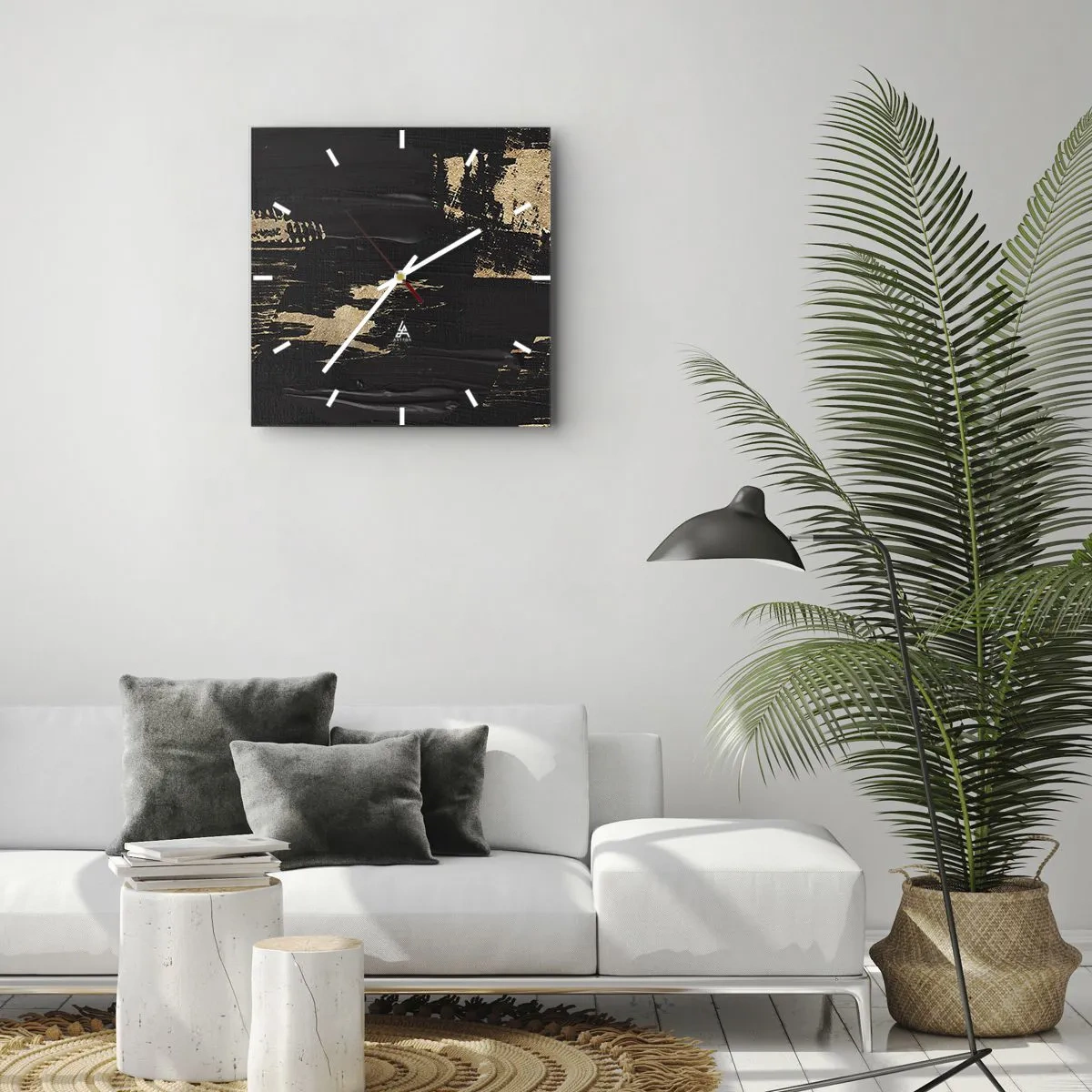 Horloge murale - Pendule murale - Empreinte du toucher - 40x40 cm