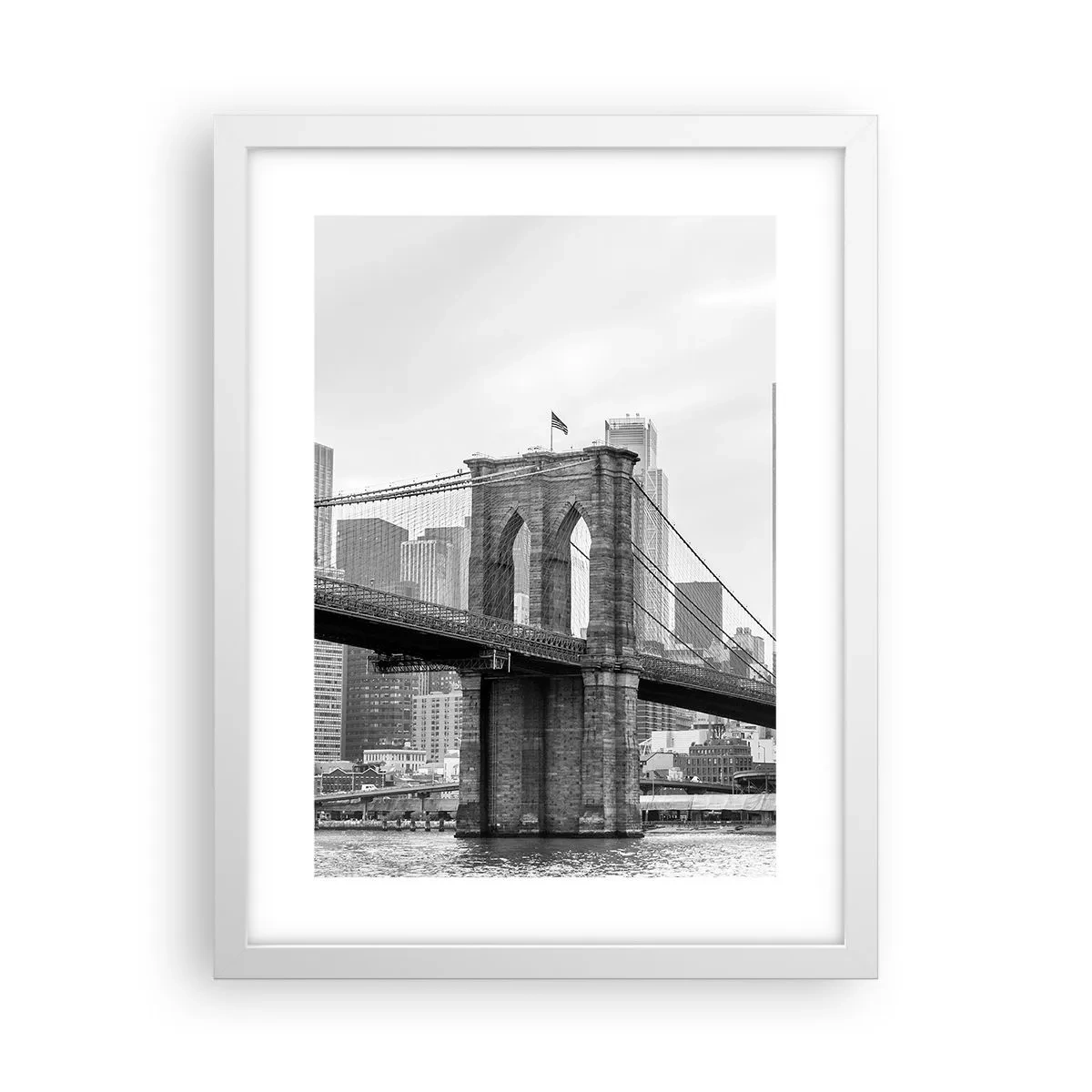 Affiche dans un cadre blanc - Poster - Climat New-Yorkais - 30x40 cm
