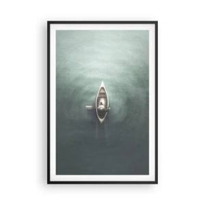 Affiche dans un cadre noir - Poster - À travers le lac de la lune - 61x91 cm