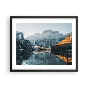 Affiche dans un cadre noir - Poster - Reflet de paysage - 50x40 cm