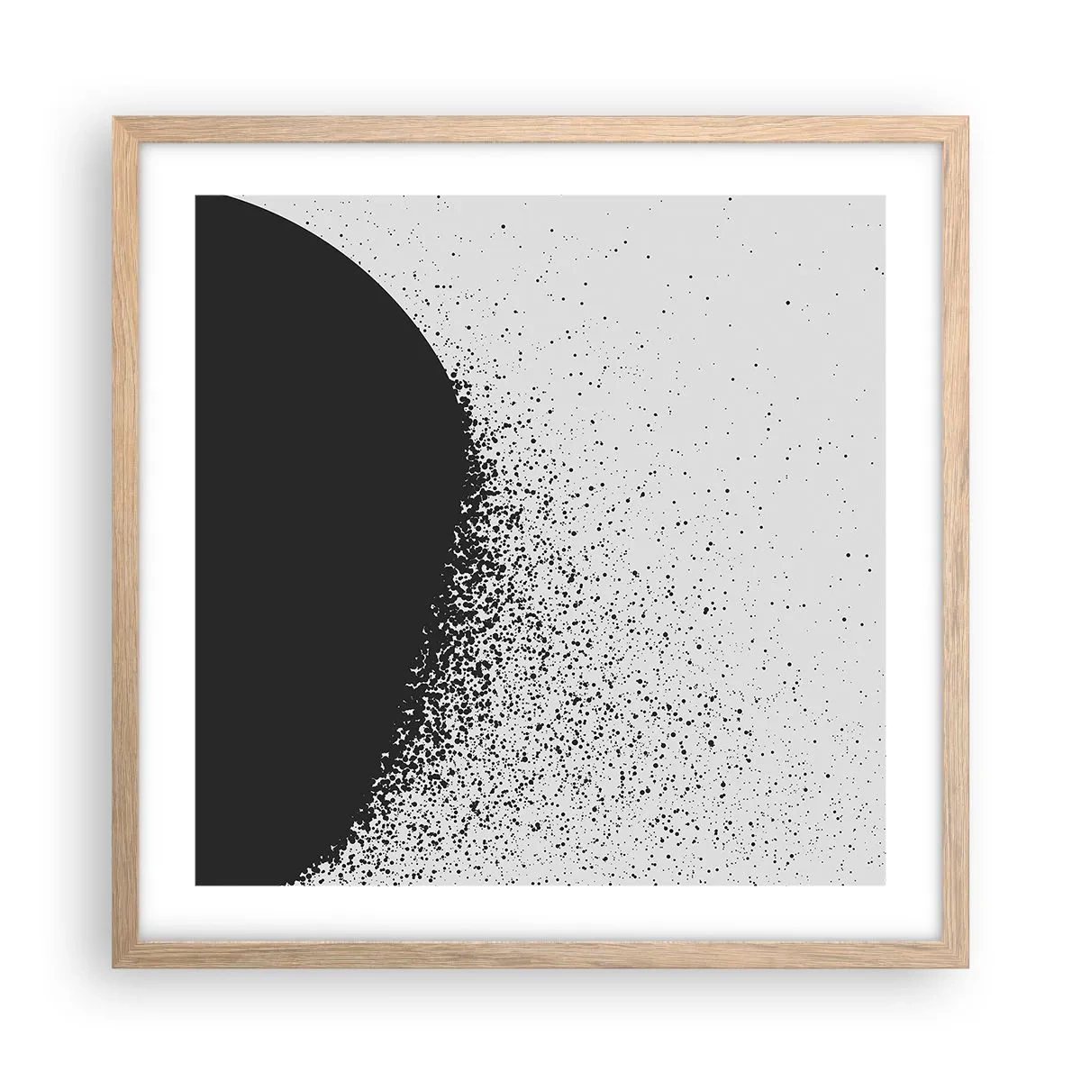 Affiche dans un chêne clair - Poster - Mouvement des molécules - 50x50 cm