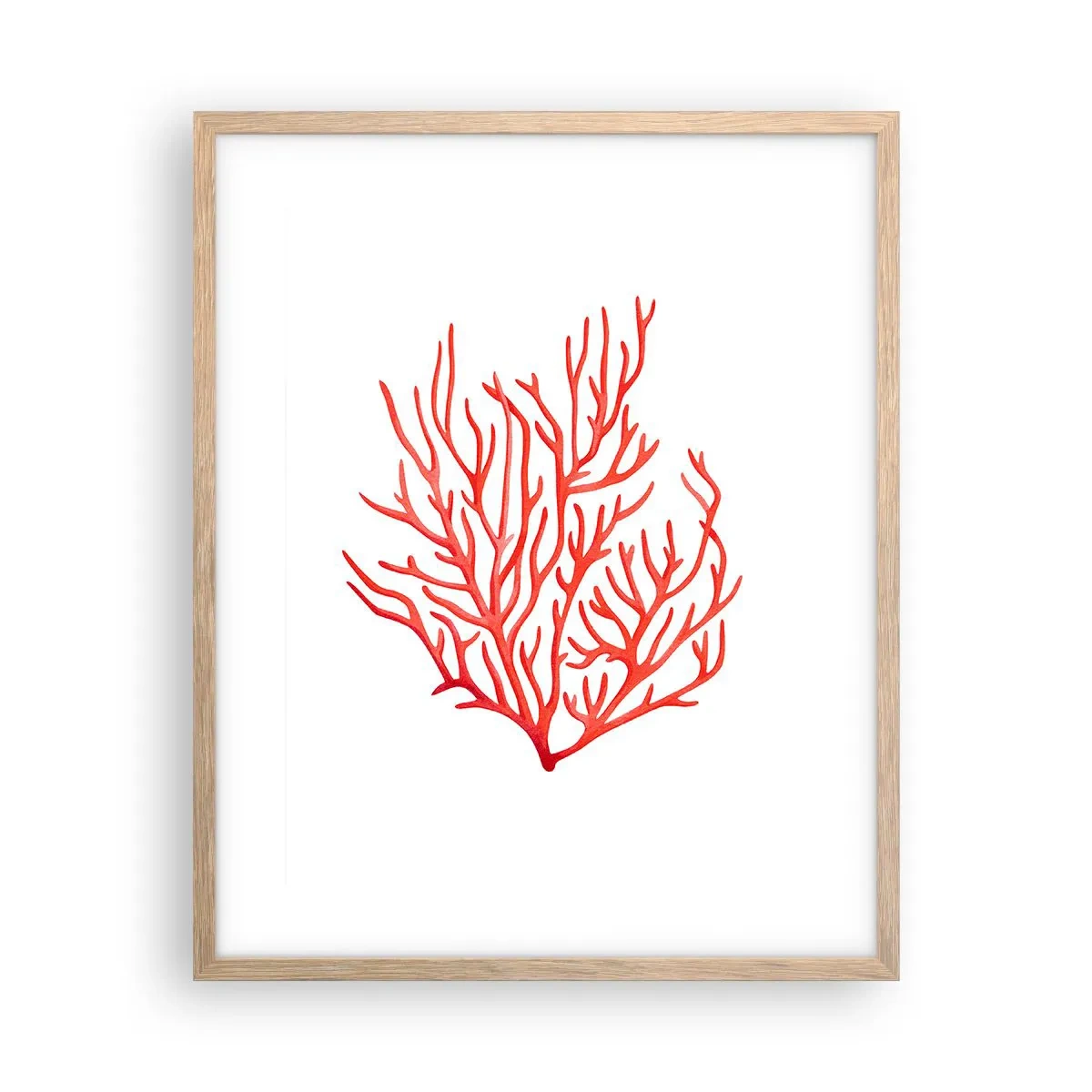 Affiche dans un chêne clair - Poster - Filigrane de corail - 40x50 cm
