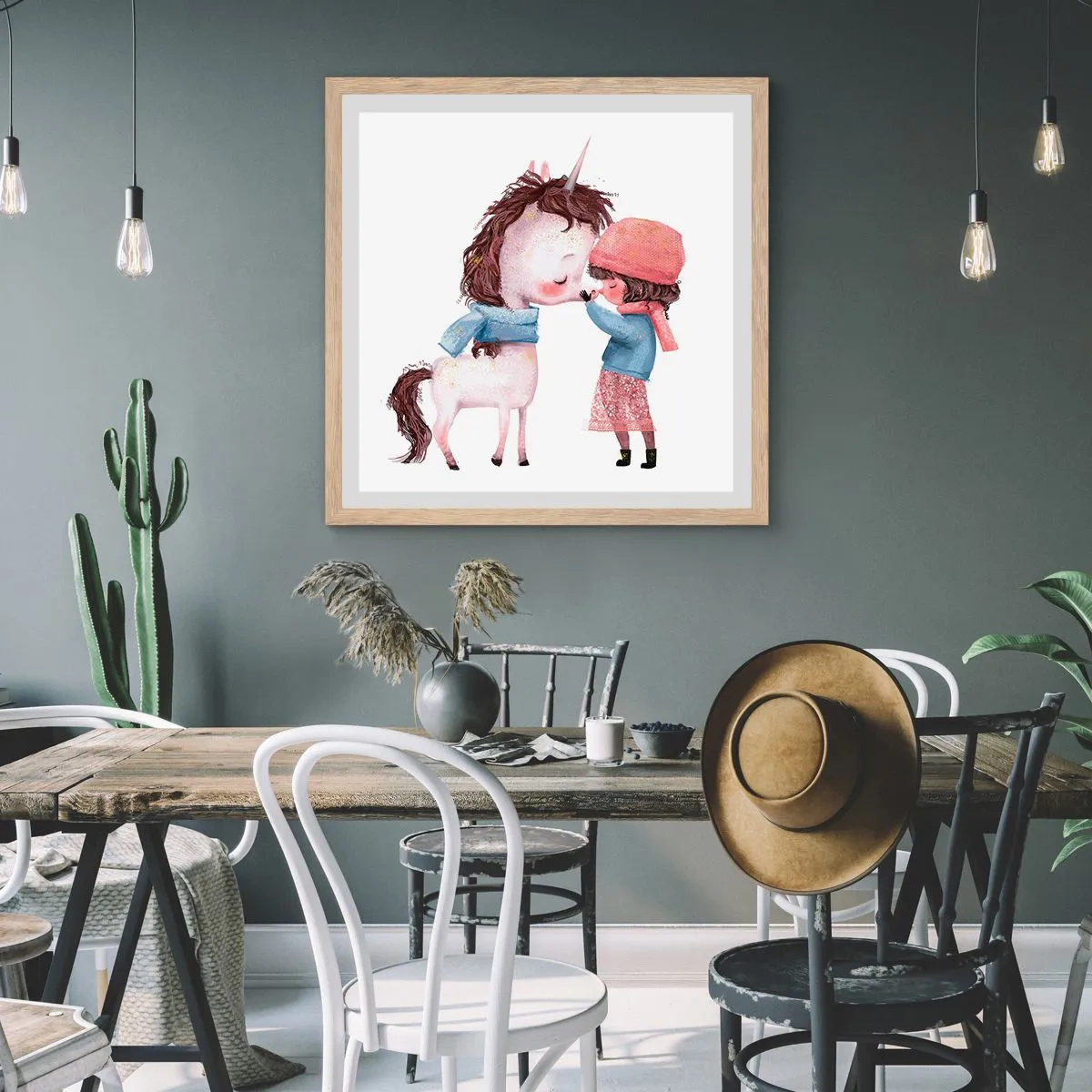 Affiche dans un chêne clair - Poster - Histoire d'hiver - 30x30 cm