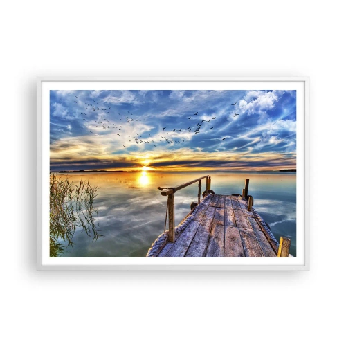 Affiche dans un cadre blanc - Poster - Le vent se repose - 100x70 cm