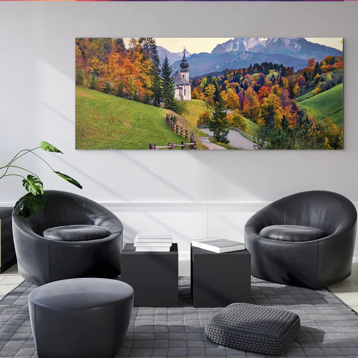 Impression sur verre - Image sur verre - Paysage comme peind - 100x40 cm