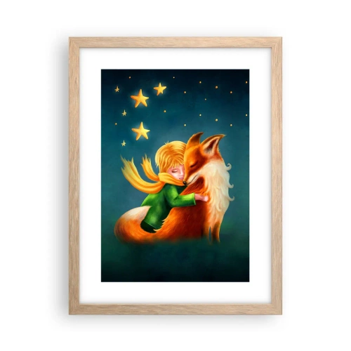 Affiche dans un chêne clair - Poster - Petit Prince - 30x40 cm