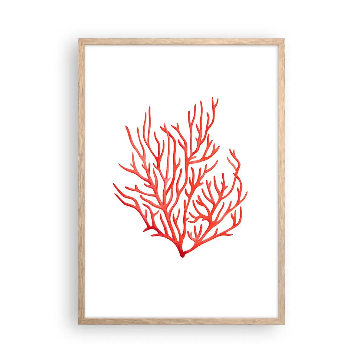 Affiche dans un chêne clair - Poster - Filigrane de corail - 50x70 cm