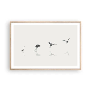 Affiche dans un chêne clair - Poster - Quatre étapes simples - 91x61 cm