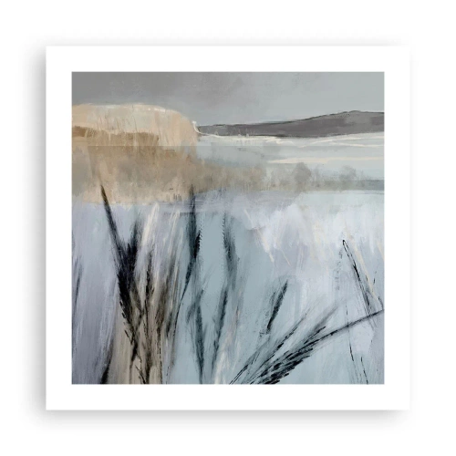 Affiche - Poster - Champs d'hiver - 50x50 cm