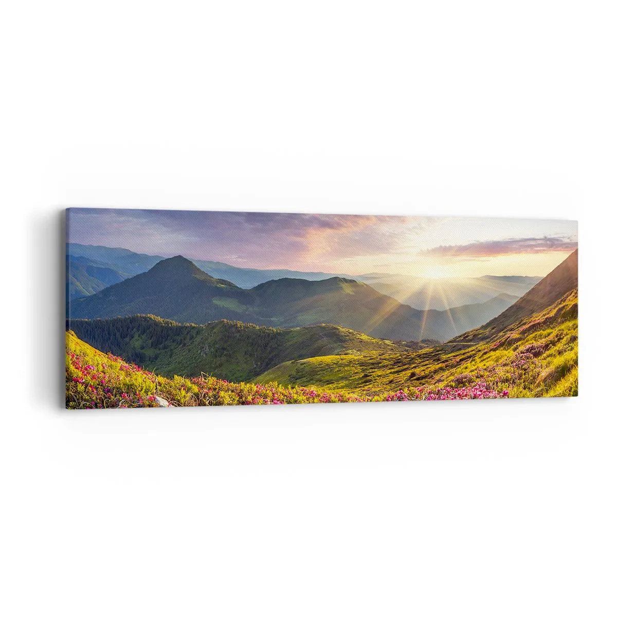 Impression sur toile - Image sur toile - Fraîcheur matinale en montagne - 90x30 cm