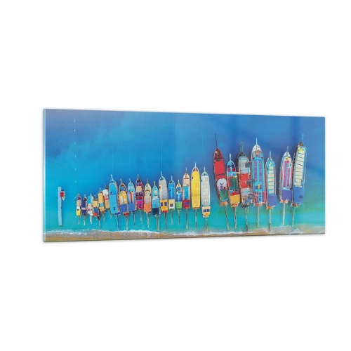 Impression sur verre - Image sur verre - Une vue à vol d'oiseau - 100x40 cm