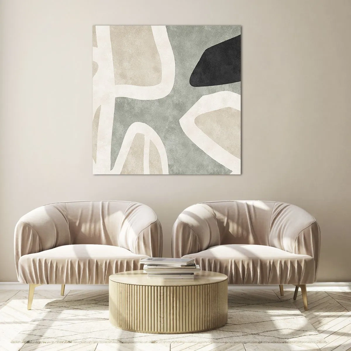 Impression sur verre - Image sur verre - Composition pour motif noir - 40x40 cm