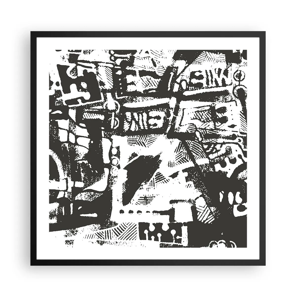 Affiche dans un cadre noir - Poster - Ordre ou chaos? - 60x60 cm