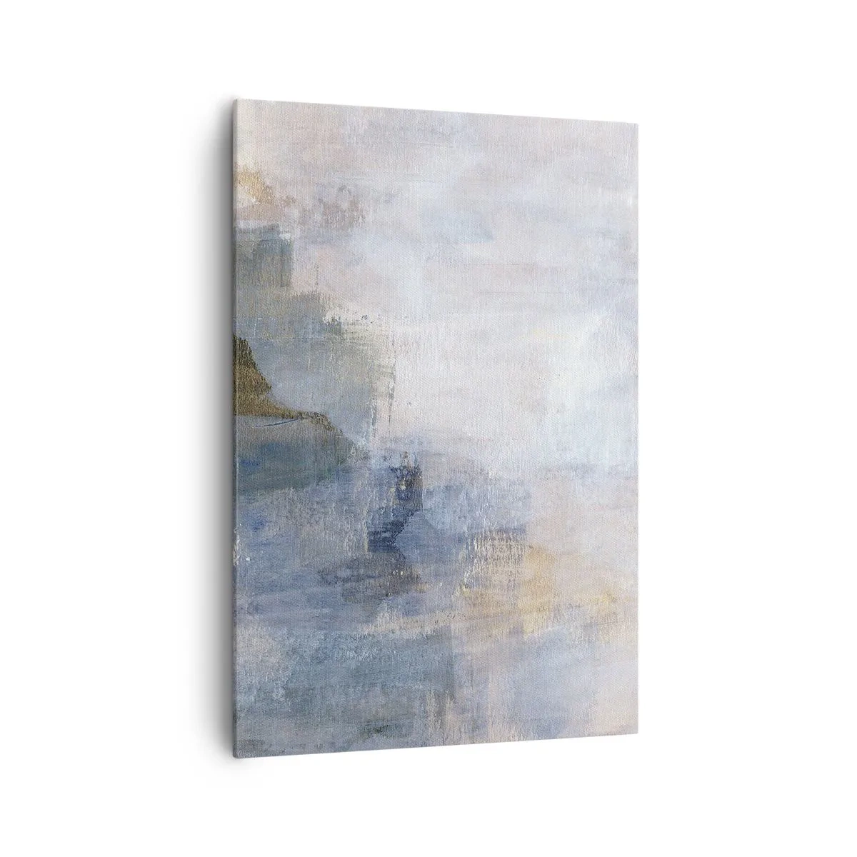 Impression sur toile - Image sur toile - Taches abstraites subtiles dans des tons de bleu et de beige - 70x100cm - Tonalités et accords de couleur - Décoration murale moderne pour le salon et la chambre ARTTOR