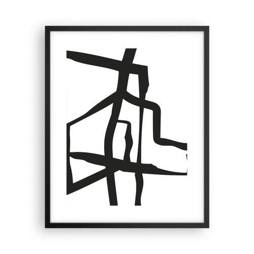 Affiche dans un cadre noir - Poster - Conception noir et blanc - 40x50 cm