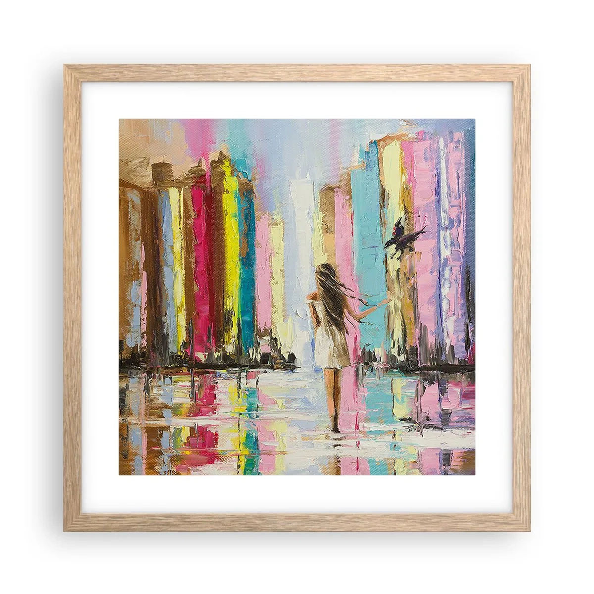 Affiche dans un chêne clair - Poster - Viens avec moi - 40x40 cm