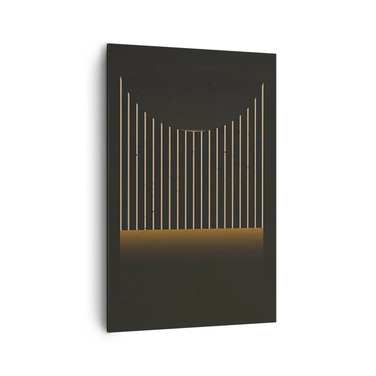 Impression sur toile - Image sur toile - Motif géométrique à rayures sur fond sombre - 80x120cm - Explorez les ténèbres - Décoration murale moderne pour le salon et la chambre ARTTOR
