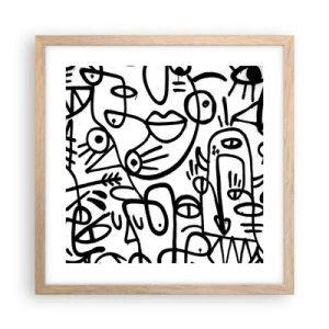 Affiche dans un chêne clair - Poster - Visages et mirages - 40x40 cm