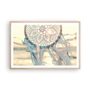 Affiche dans un chêne clair - Poster - Totem en dentelle - 91x61 cm