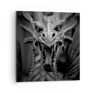 Impression sur toile - Image sur toile - Un dragon imaginaire grisâtre - 70x70 cm