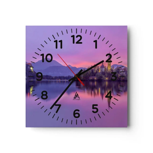 Horloge murale - Pendule murale - Une île de conte de fées au crépuscule - 40x40 cm