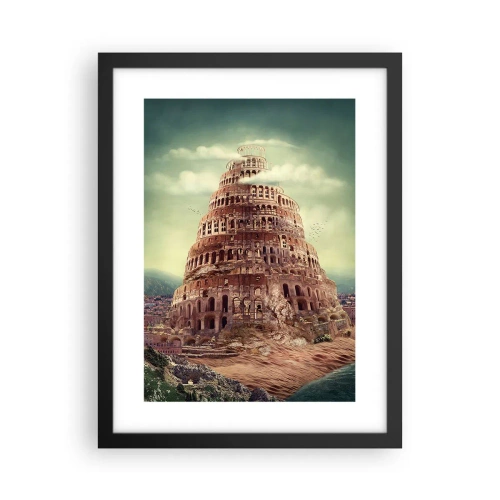 Affiche dans un cadre noir - Poster - La tour de Babel - 30x40 cm