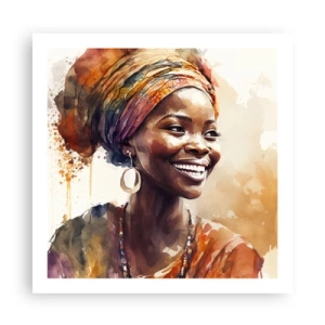 Affiche - Poster - reine africaine - 60x60 cm