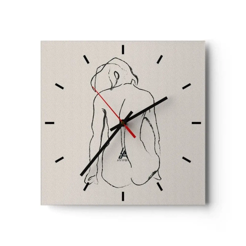 Horloge murale - Pendule murale - Femme nue - 40x40 cm