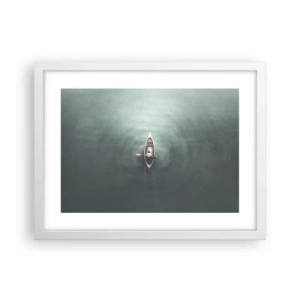 Affiche dans un cadre blanc - Poster - À travers le lac de la lune - 40x30 cm