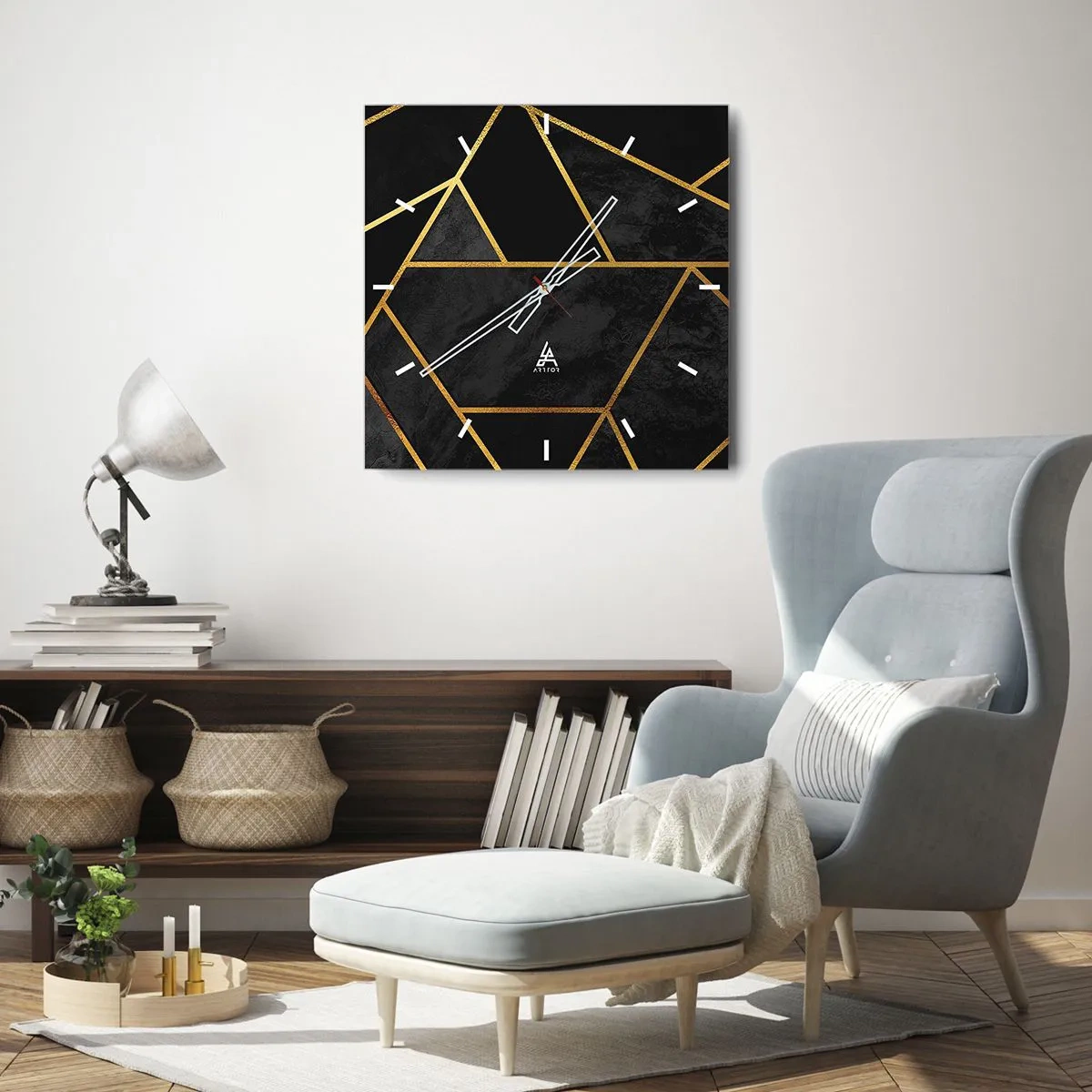 Horloge murale - Pendule murale - Obscurité et éclat - 40x40 cm