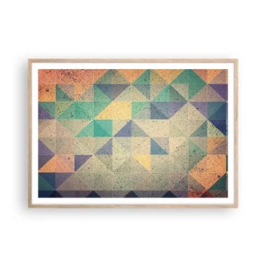 Affiche dans un chêne clair - Poster - République des triangles - 100x70 cm