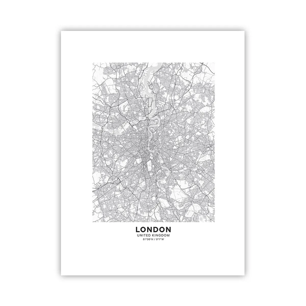Affiche - Poster - Carte du labyrinthe londonien - 30x40 cm