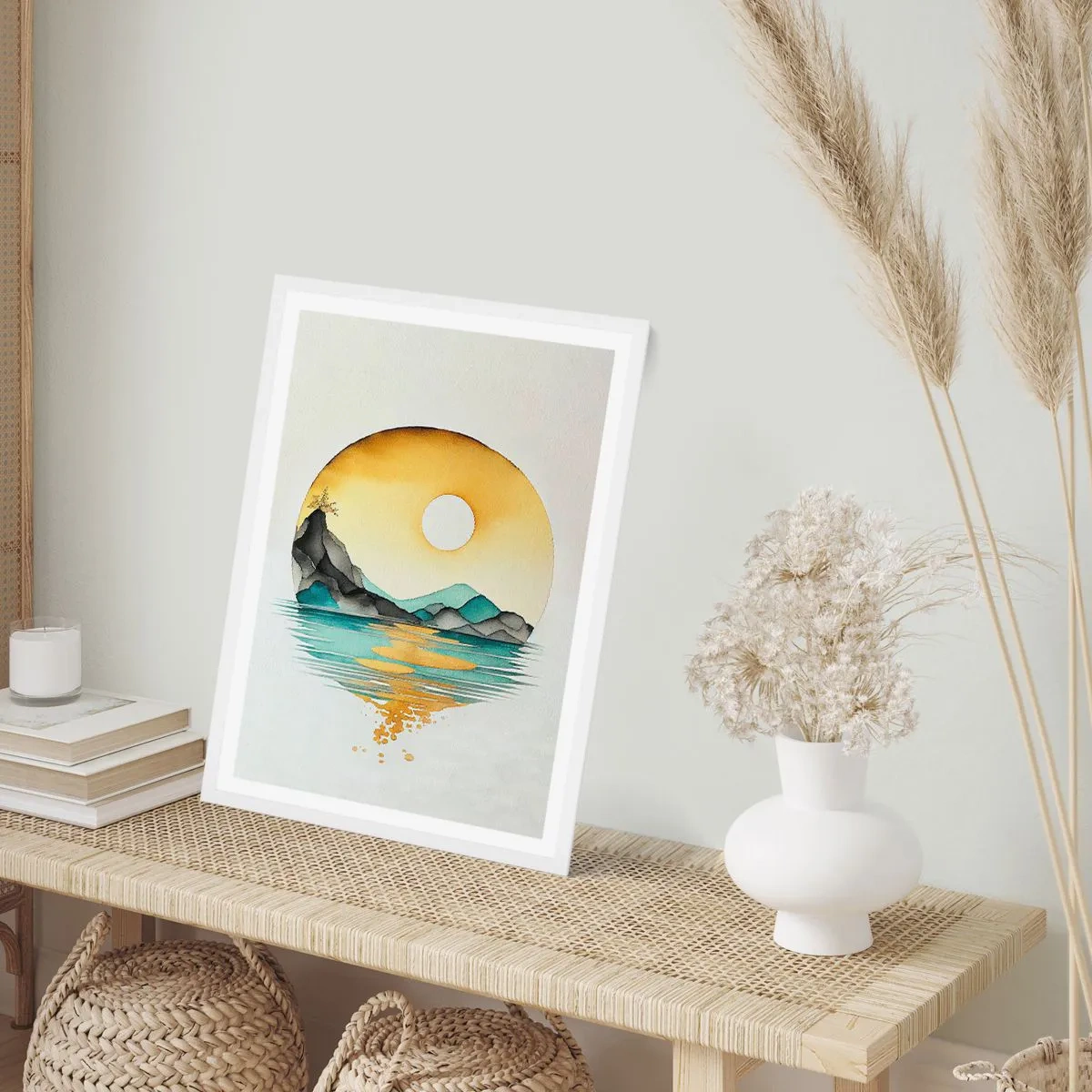 Affiche dans un cadre blanc - Poster - Dans le cercle de la beauté - 50x70 cm