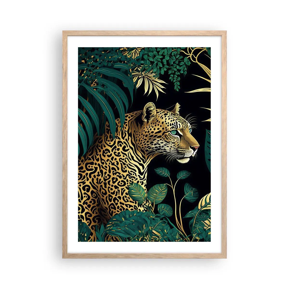 Affiche dans un chêne clair - Poster - Un hôte dans la jungle - 50x70 cm