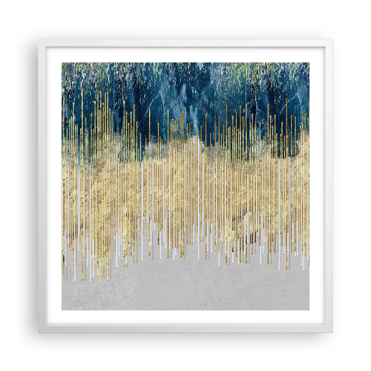 Affiche dans un cadre blanc - Poster - Bordure dorée - 60x60 cm