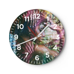 Horloge murale - Pendule murale - Dame Nature dans la jungle - 40x40 cm
