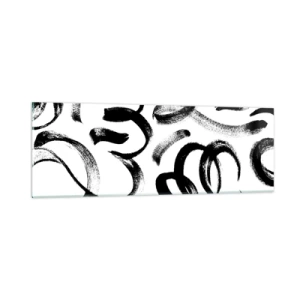 Impression sur verre - Image sur verre - Noir sur blanc - 90x30 cm