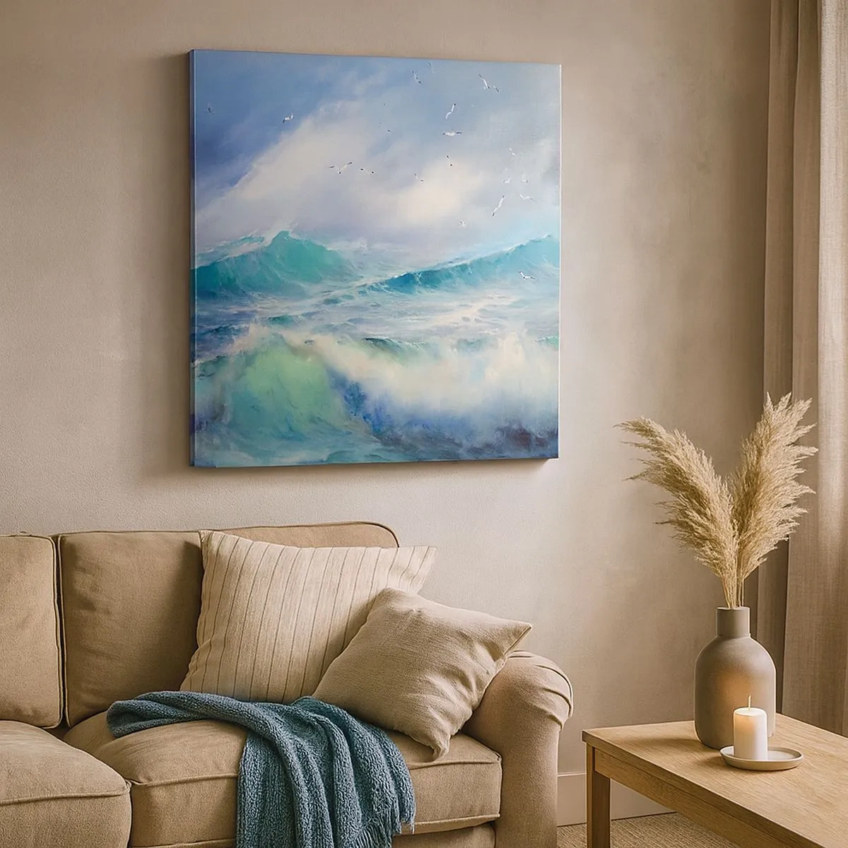 Impression sur toile - Image sur toile - "Le tourbillon hurlait de triomphe..." - 30x30 cm