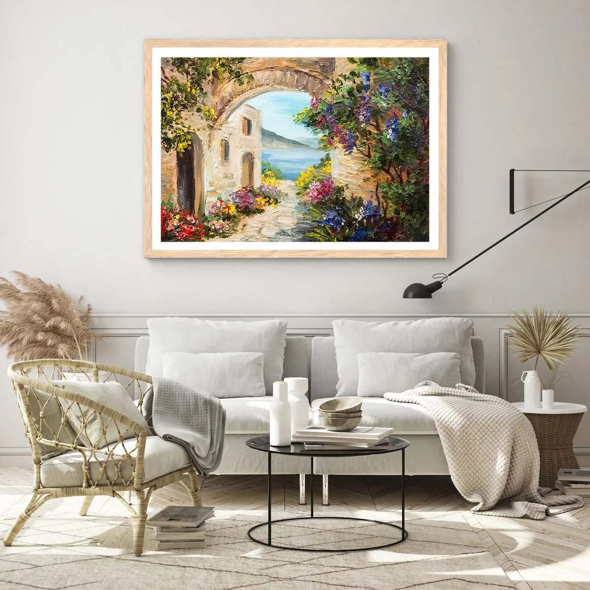 Affiche dans un chêne clair - Poster - Le charme d'une province côtière - 100x70 cm