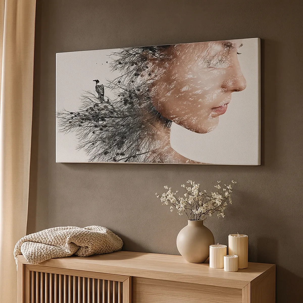 Impression sur toile - Image sur toile - L'âme de la forêt - 30x30 cm